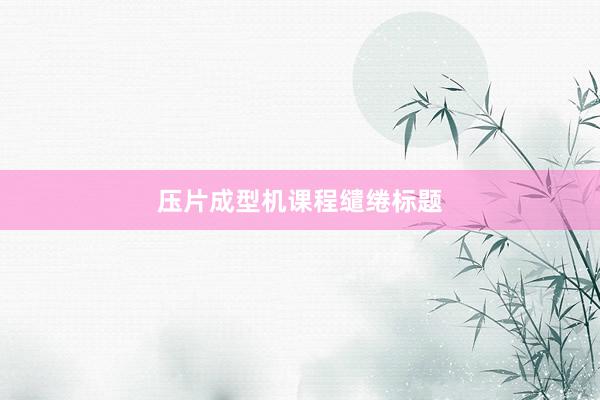 压片成型机课程缱绻标题